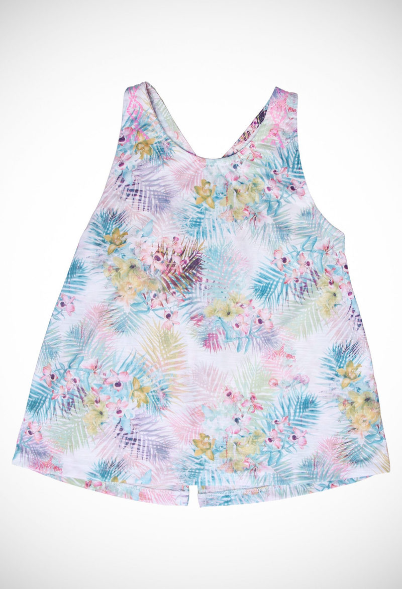 Cotton modal allover printed knitted top