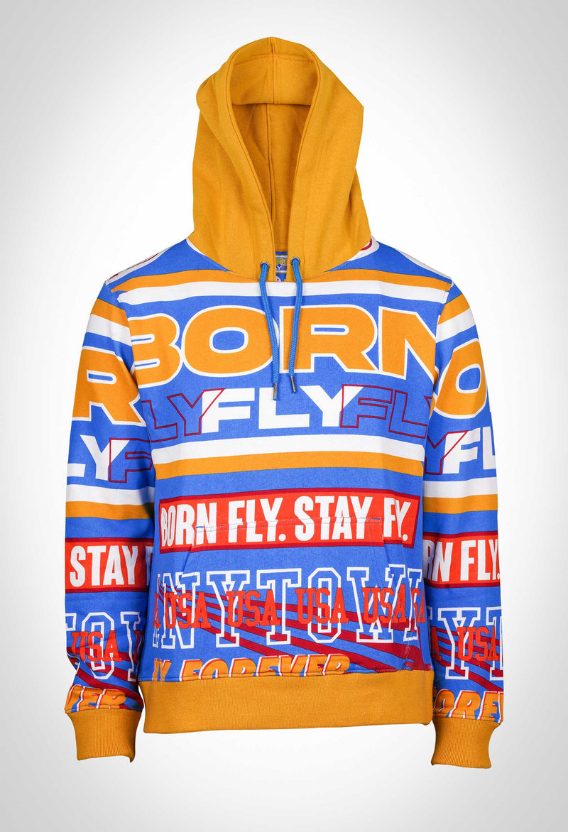 Cotton polyester 350 gsm aop fleece hoody