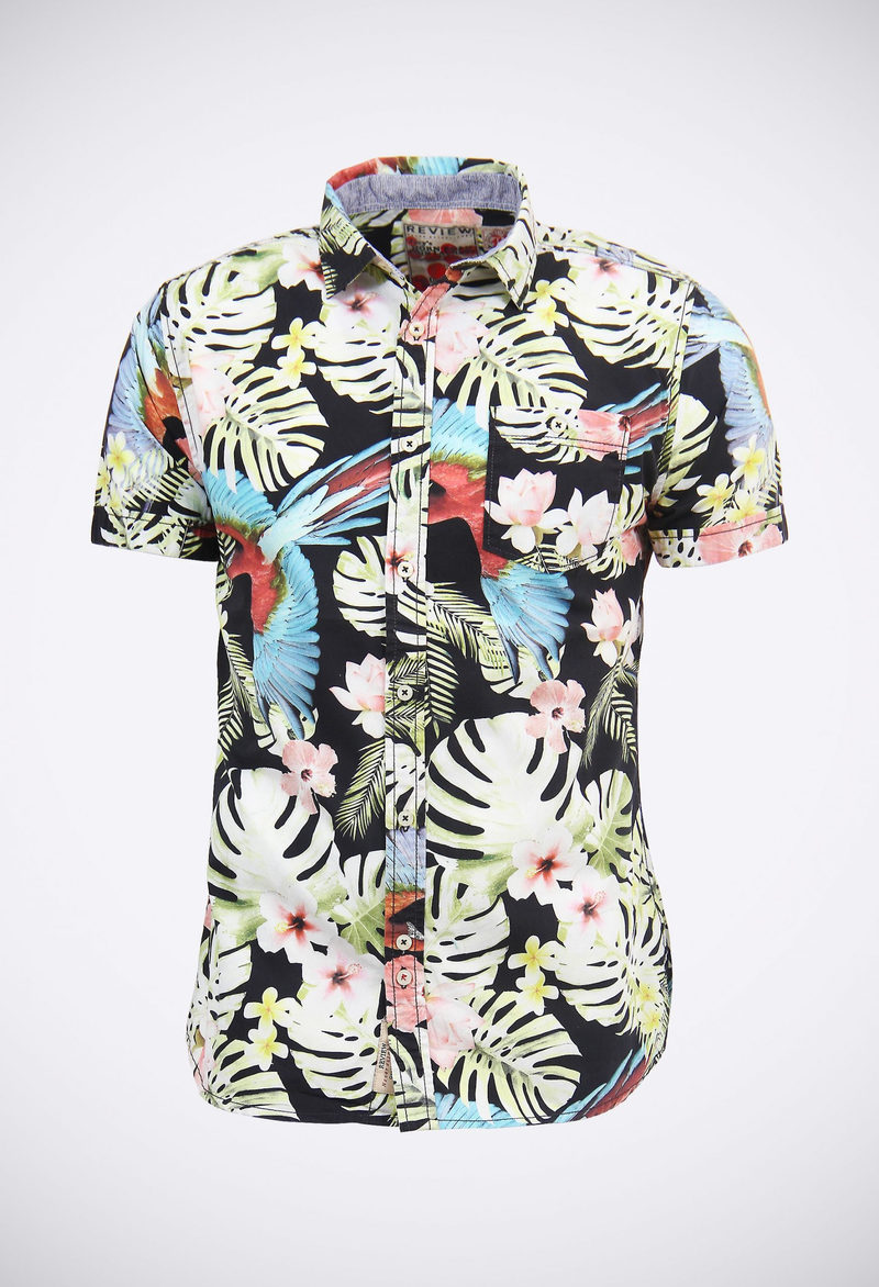 All over hawaiian digital printed short sleeve shirt