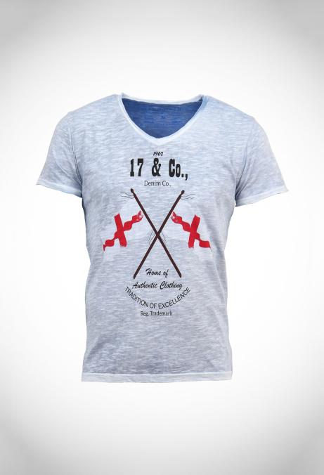 Slub yarn 140 gsm jersey v-neck tee