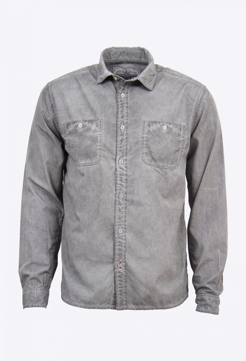 Cold pigment dyed high construction voile shirt with large pockets