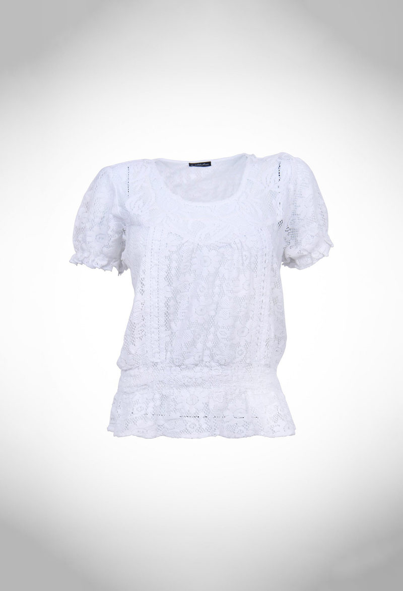 Nice dress in 100% cotton lace fabric, softner washed