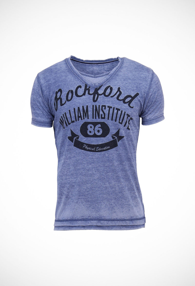 Double layer neck tee in a 160 gsm cotton polyester jersey