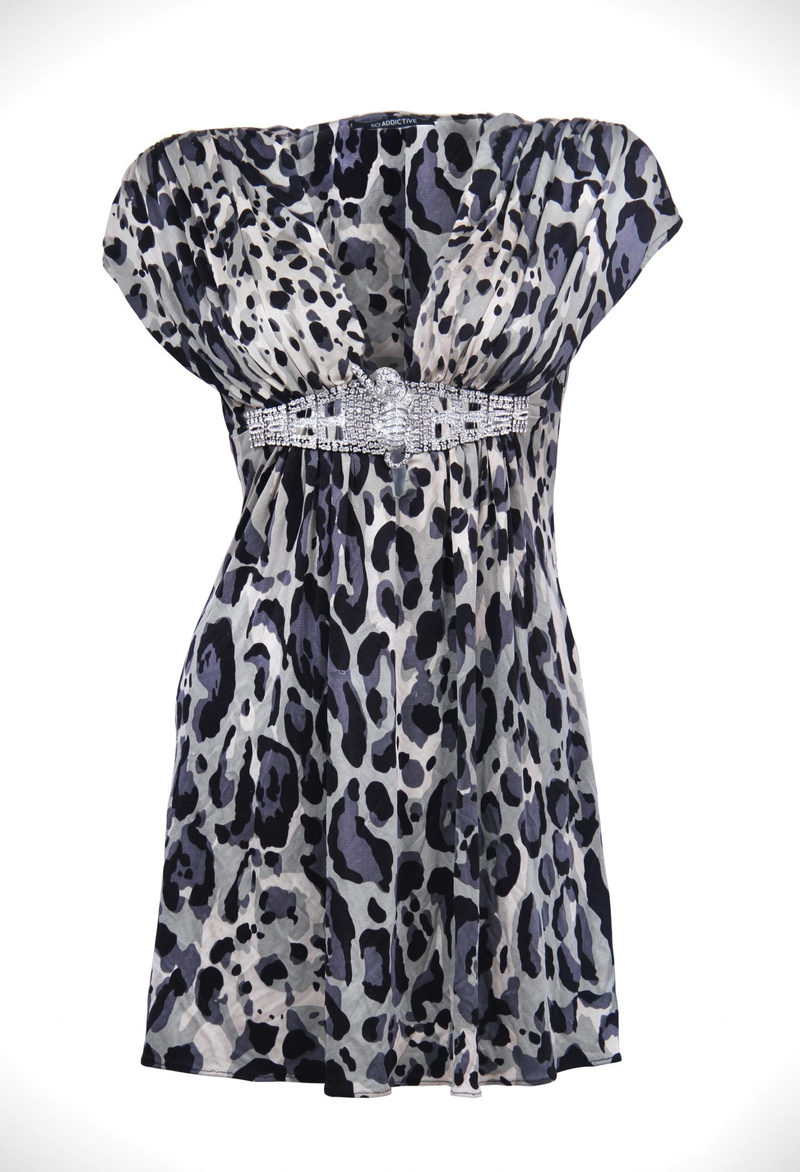 Sophisticated animal printed viscose jersey dress