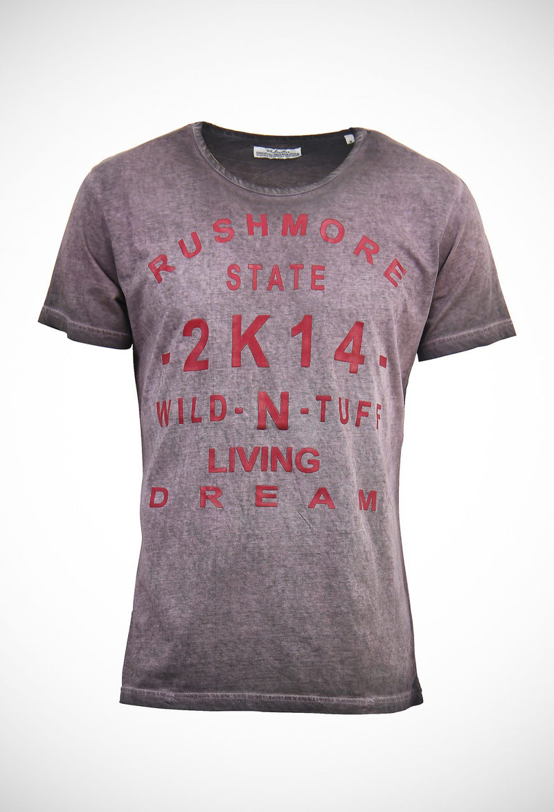 Inside cold pigment dyed 140 gsm jersey tee with hign density print on chest