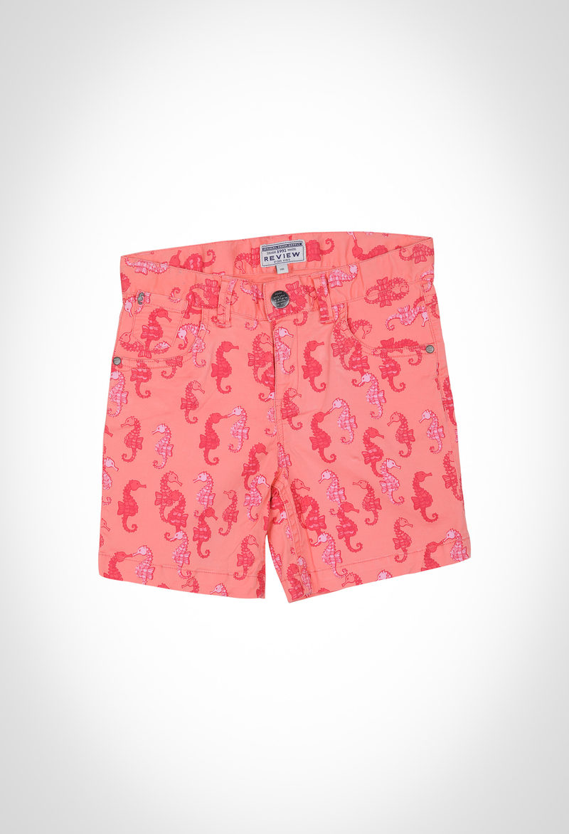 Cotton elastane allover printed kids shorts with nice soft handfeel