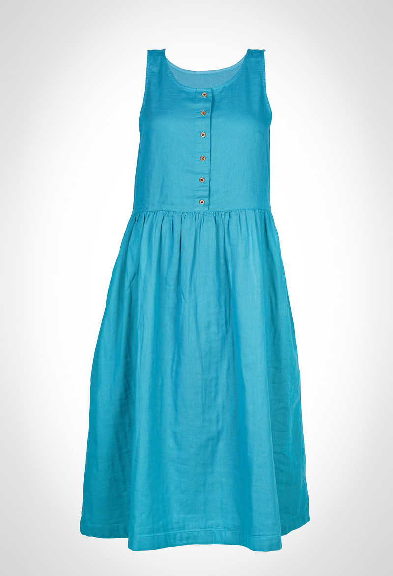 Sleeveless dress in 100% organic double fabric