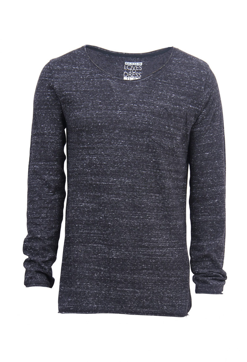 Loose knitted longer fit snow melange 170 gsm jersey