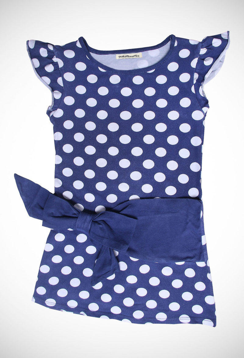 Polka dotted knitted jersey dress