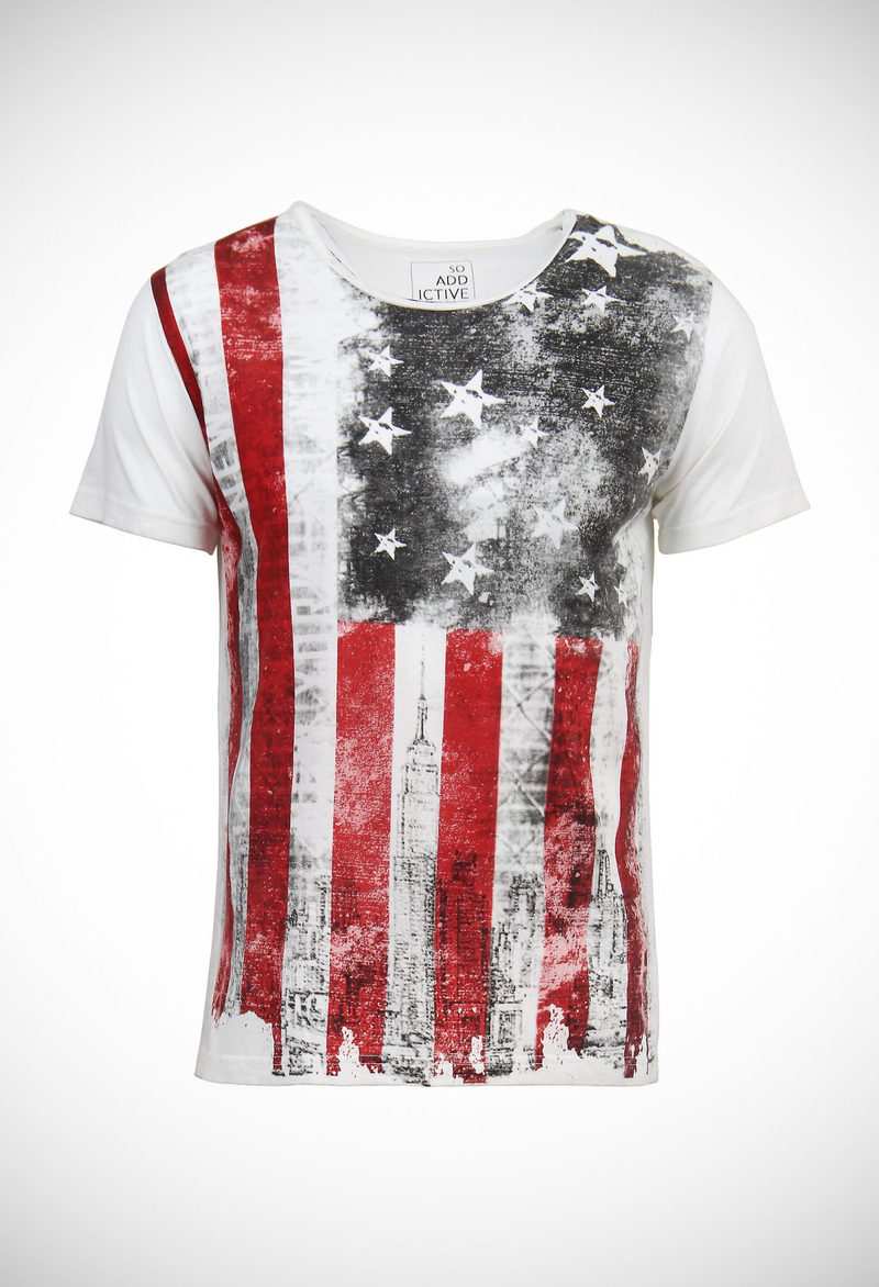 Slim fit 140 gsm jersey tee, chest print