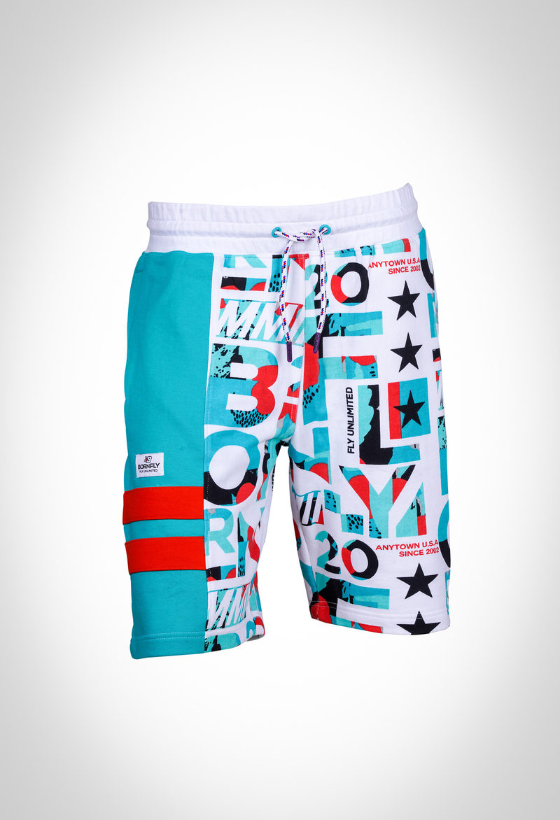 Cut & sew panel sweatshorts in 100% cotton 350 gsm loopback