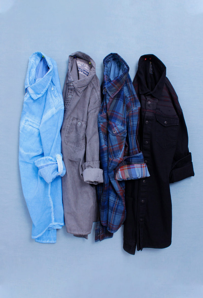 Men’s shirts in different washes
