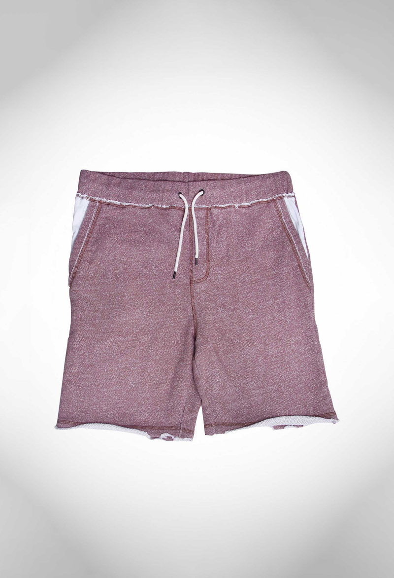 French terry 320 gsm men’s shorts with raw edges at bottom hem