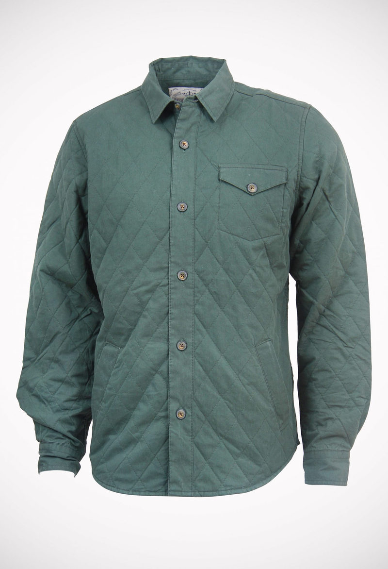Quilted over shirt with 60 gsm polywading lining, softner washed